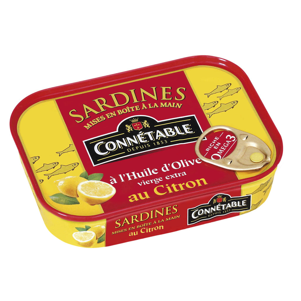 Sardines à l’huile d’olive vierge extra et au citron 115g CONNETABLE