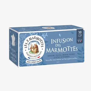 LES 2 MARMOTTES - Infusion des Marmottes feuille de tilleul et verveine 30 sachets