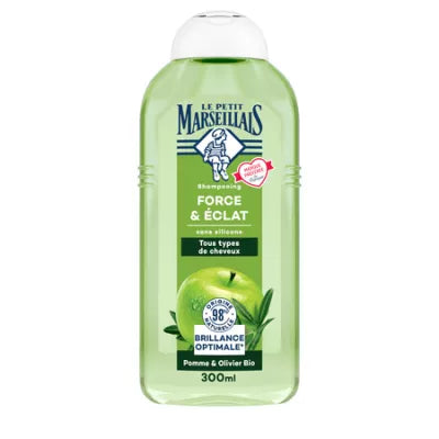 LE PETIT MARSEILLAIS SHAMPOOING FORCE & ECLAT POMME & OLIVIER BIO 300ML