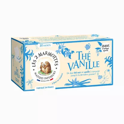 LES 2 MARMOTTES Thé Vanille BIO 30 sachets 48g