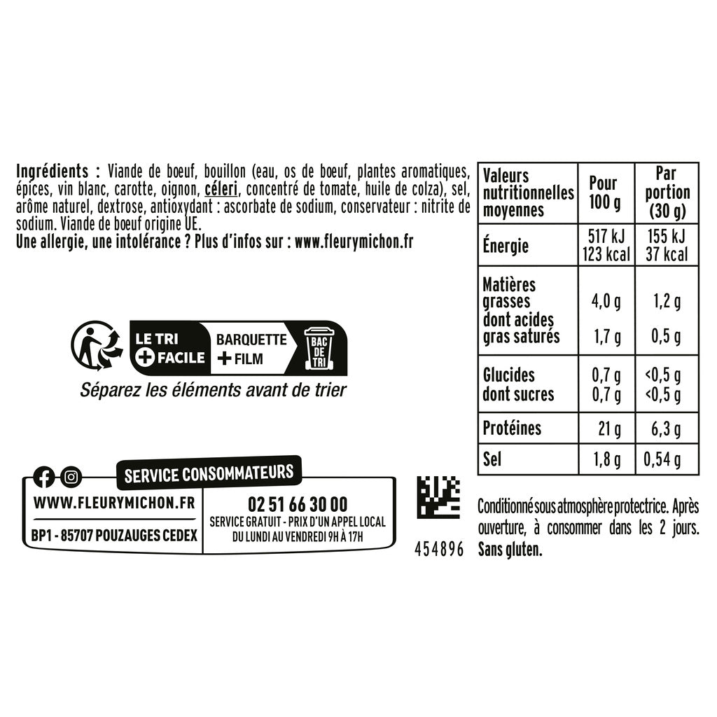 Rôti de BOEUF Cuit Doré au Four 4 Tr. 120 g FLEURY MICHON