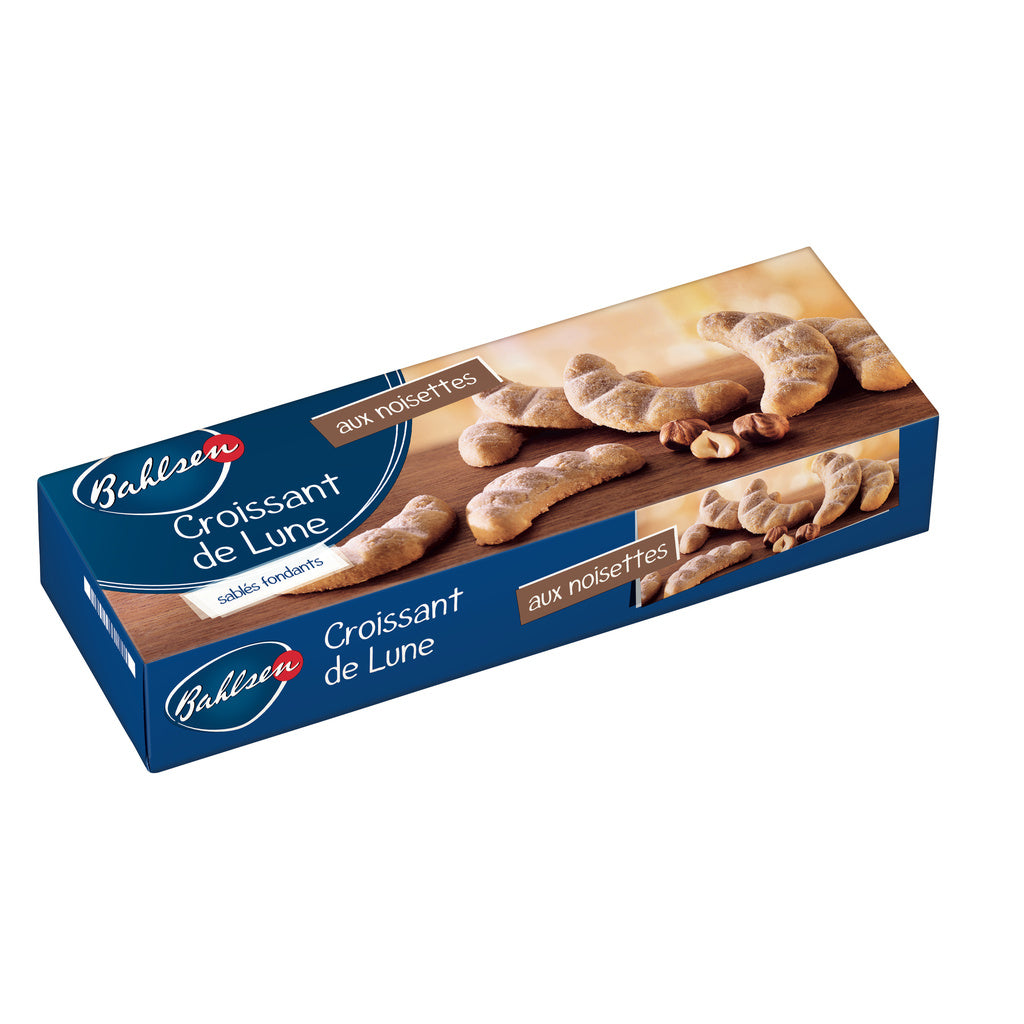 BAHLSEN Biscuits Croissant de Lune Sablés Fondants aux Noisettes 125 g