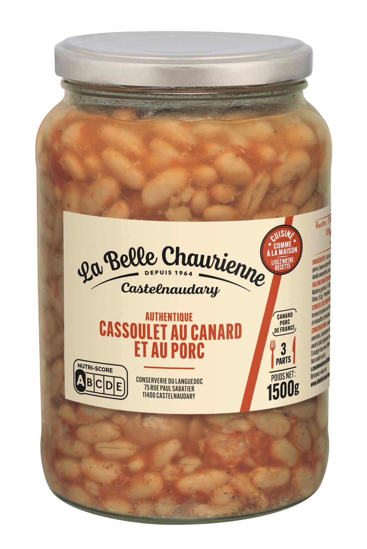 CASSOULET AU CANARD & AU PORC 1.5KG