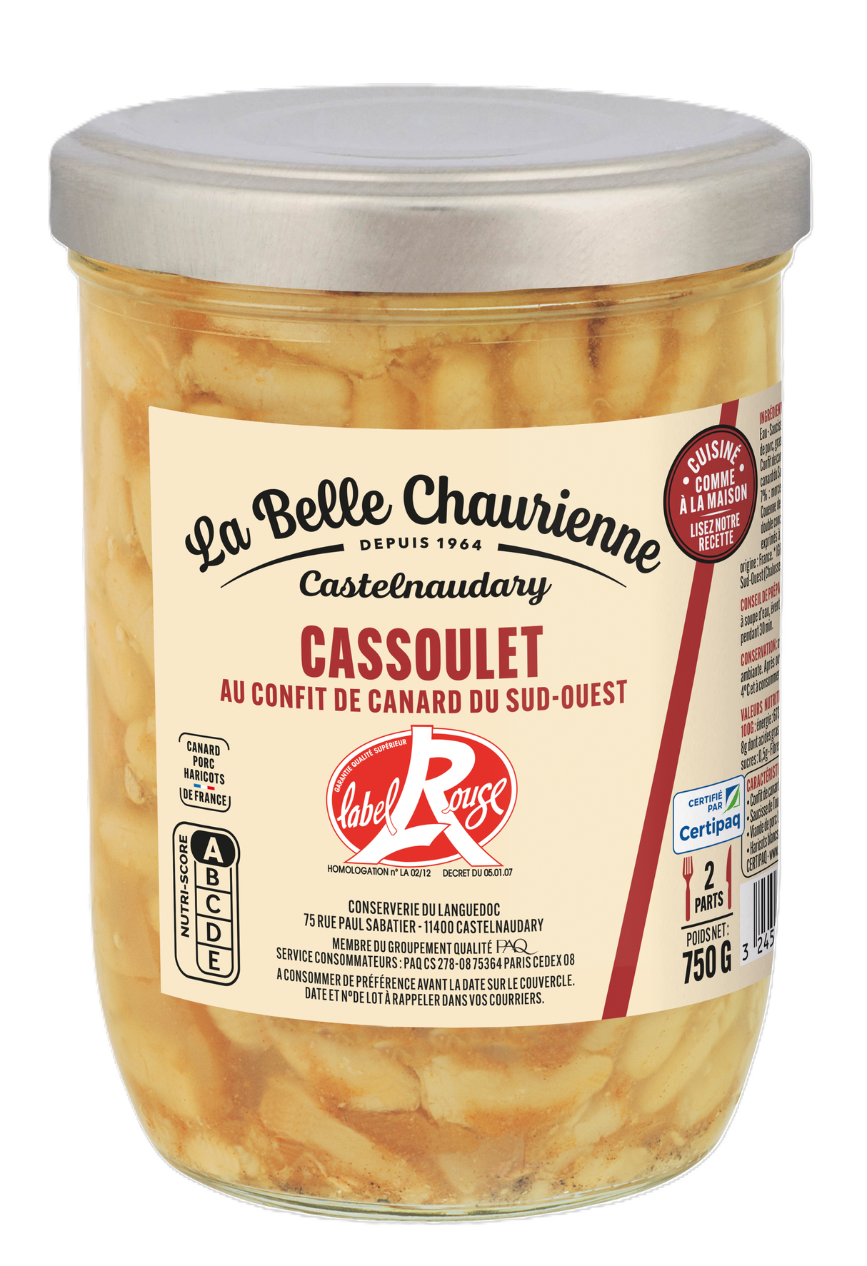 Duck confit cassoulet, 750g