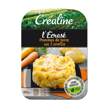 Mashed potatoes with 2 carrots