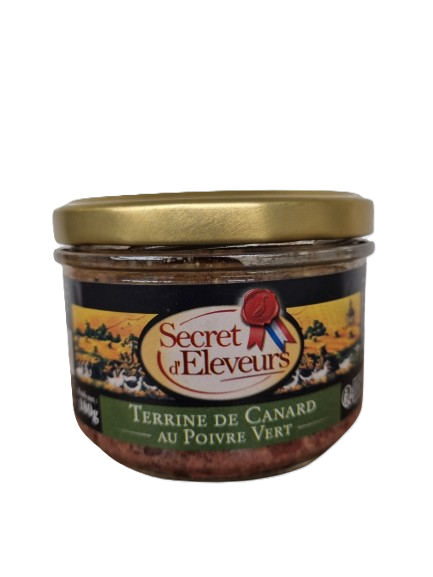 Duck terrine with green peppercorns