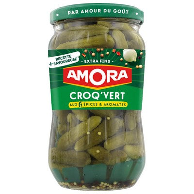 Amora Croq'Vert Extra-Fine Pickles Jar 370g