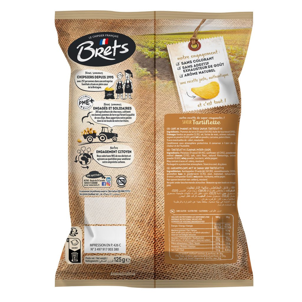 Chips, Tartiflette flavour, 125g, Brets