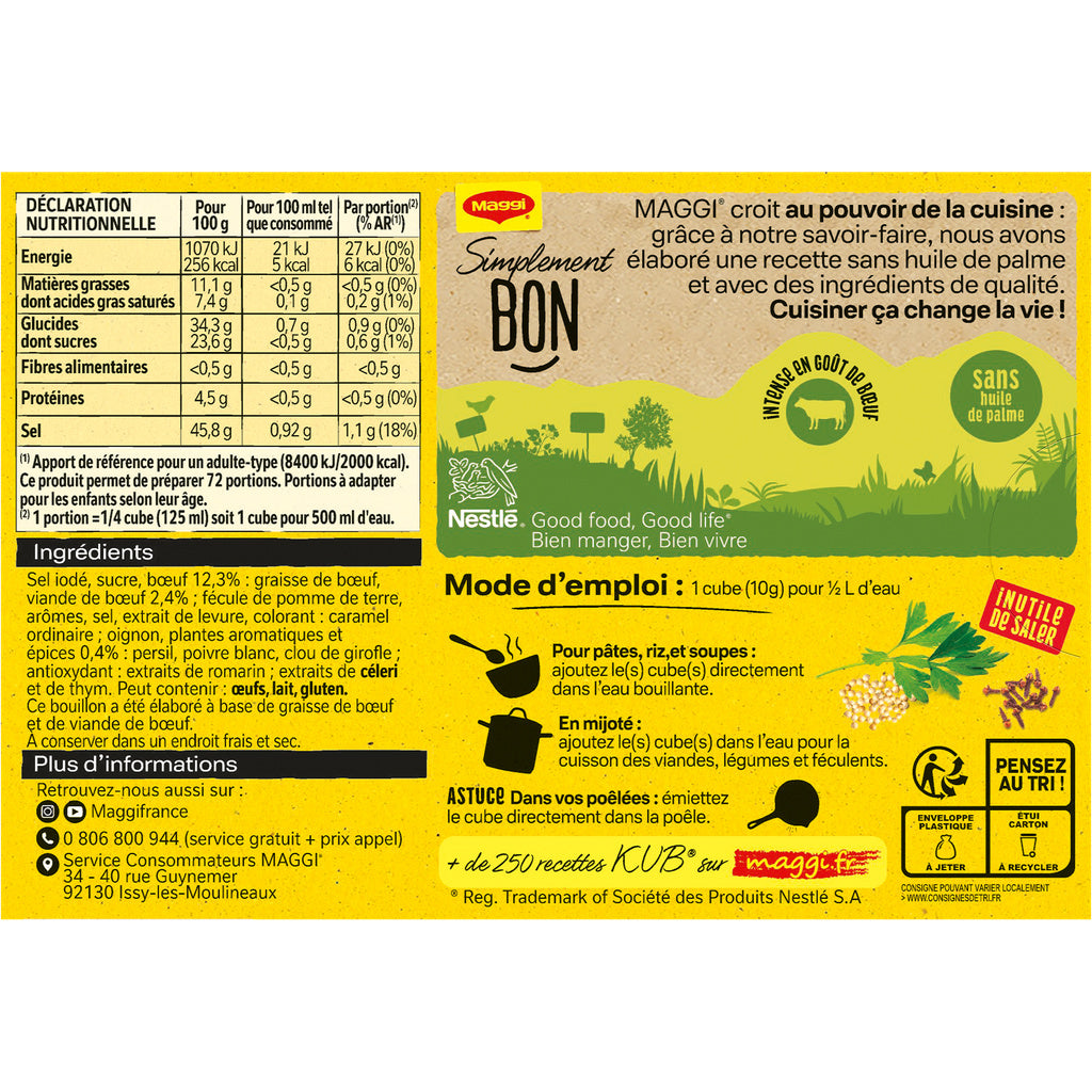 Bouillon Kub Au Boeuf 180G Maggi