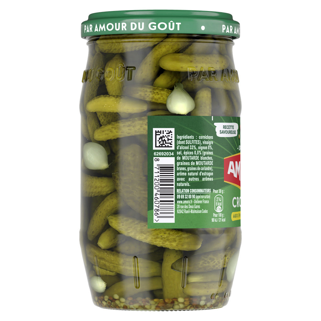 Amora Croq'Vert Extra-Fine Pickles Jar 370g