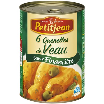Veal quenelles with financière sauce.