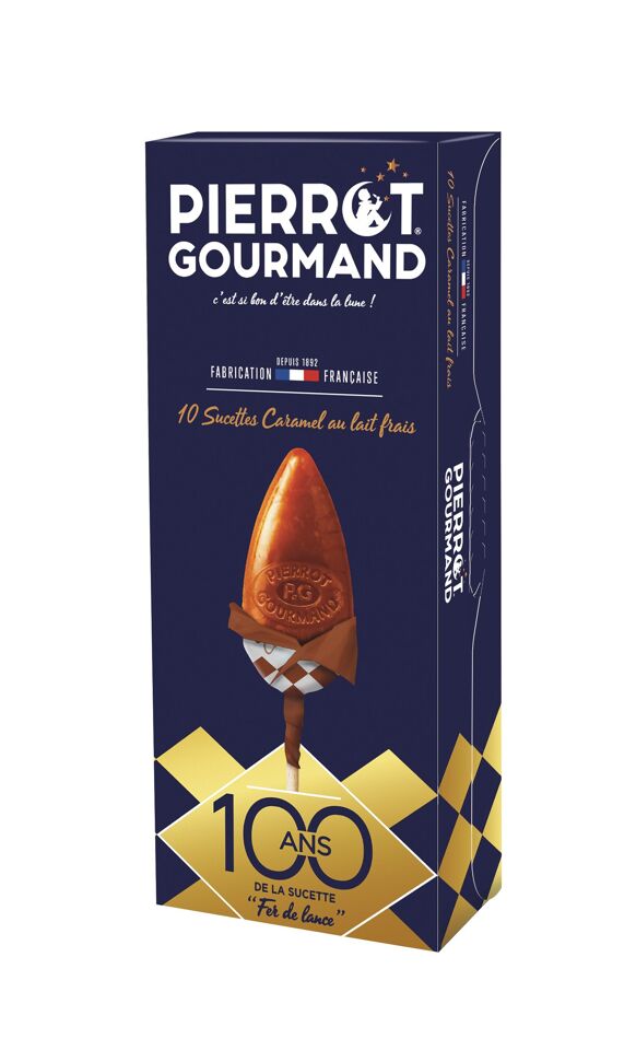 SUCETTES CARAMEL PIERROT GOURMAND BOX 10X