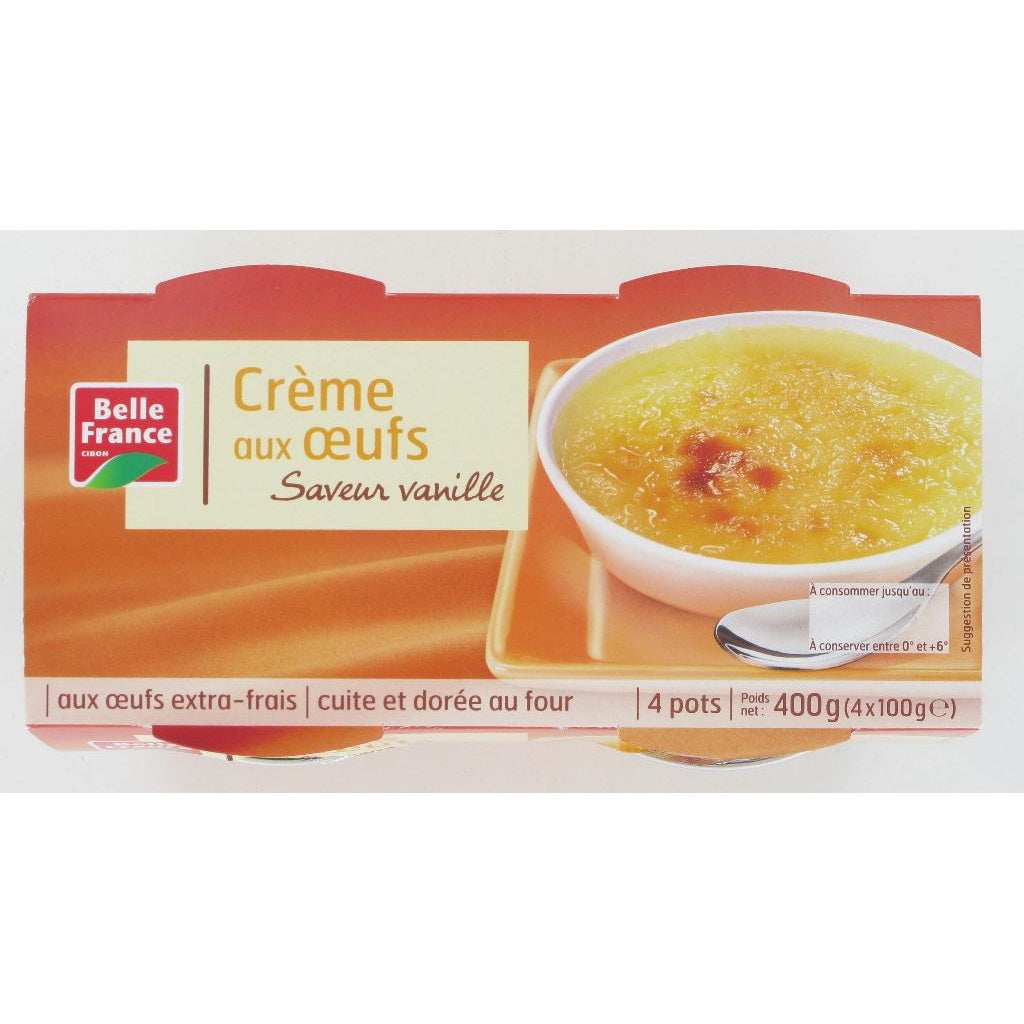 CREME AUX OEUFS SAVEUR VANILLE POT 4 X 100 g BELLE France