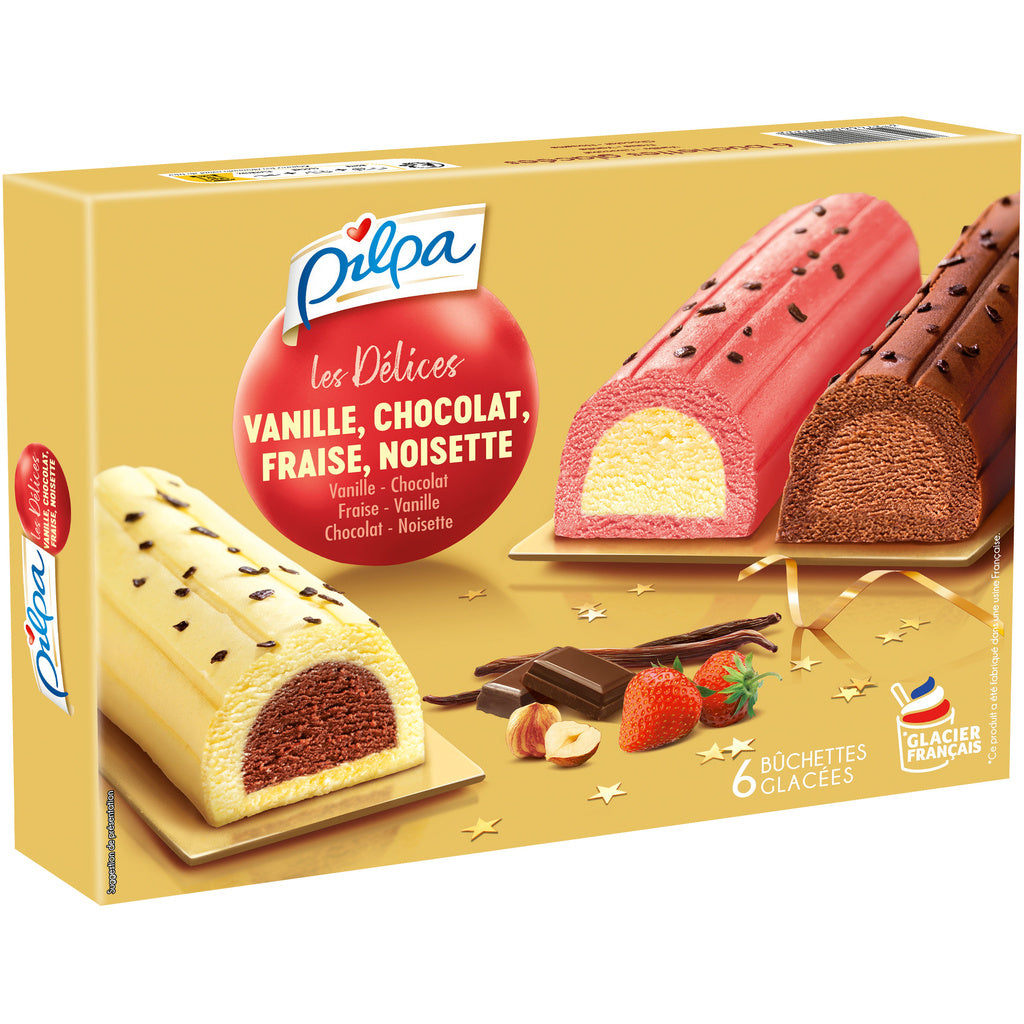 Buchettes Pilpa Delices Fraise Vanille Chocolat 6 x