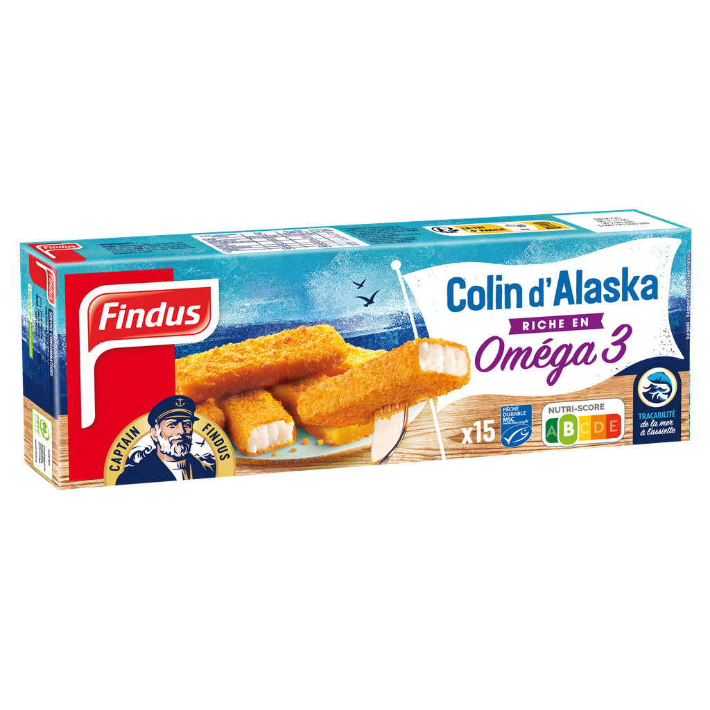 15 Bâtonnets Colin d'Alaska MSC Qualité 100% Filet 420g