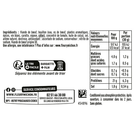 Rôti de BOEUF Cuit Doré au Four 4 Tr. 120 g FLEURY MICHON