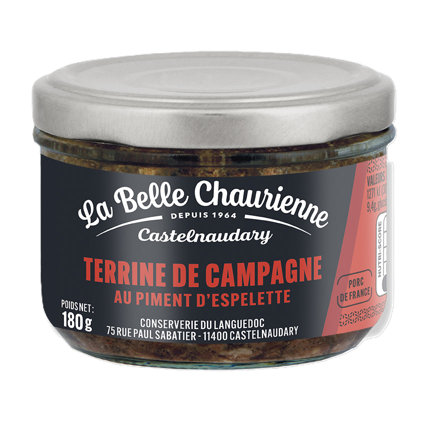 Terrine de Campagne au Piment d'Espelette - 180g - LA BELLE CHAURIENNE  