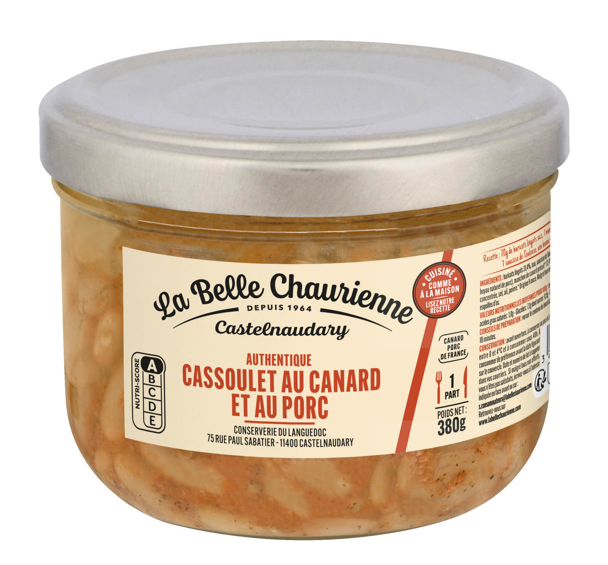 CASSOULET AU CANARD ET AU PORC380G