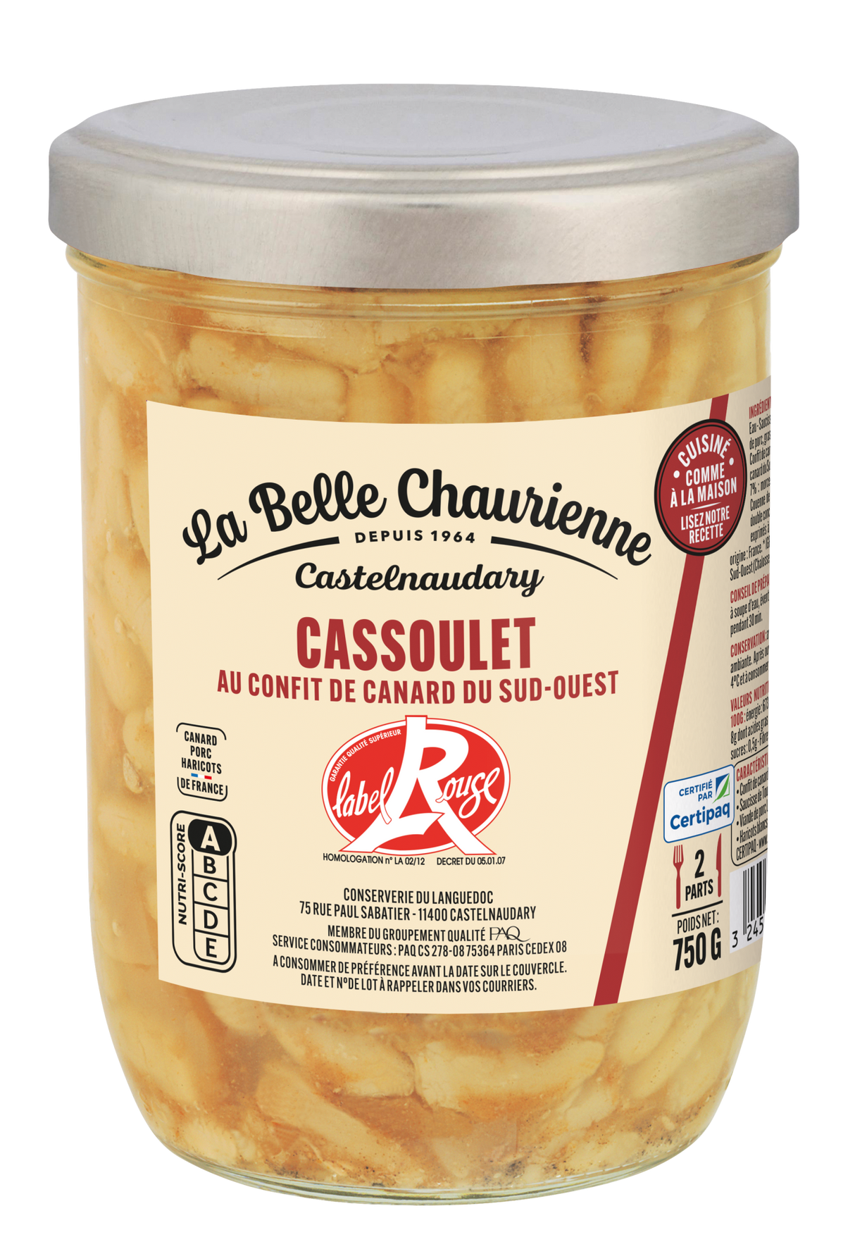 CASS.CONFIT DE CANARD LAB.R.750G