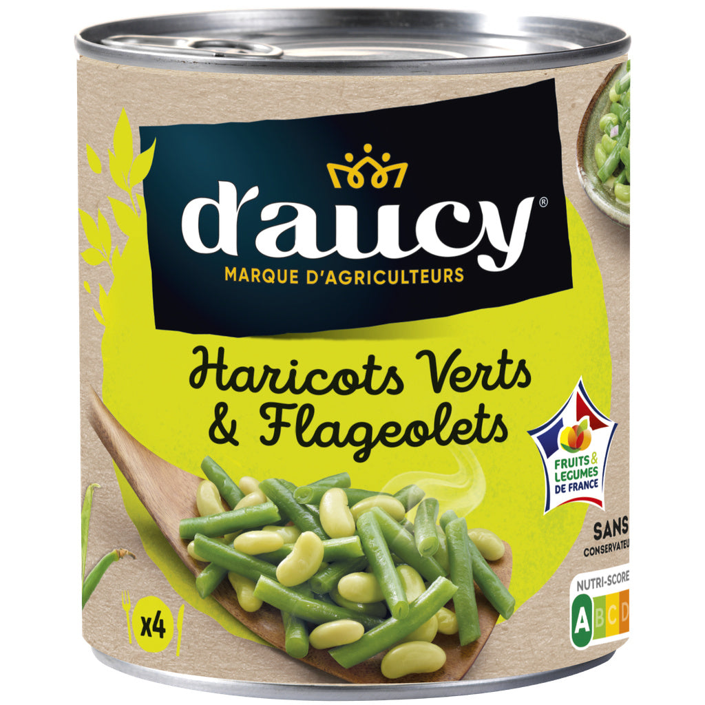 Haricots Verts & Flageolets -490g net- D'AUCY 