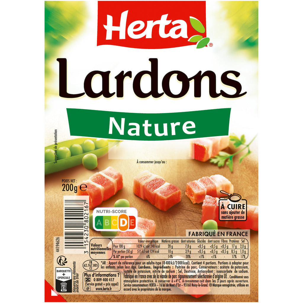 LARDONS NATURE 200G HERTA