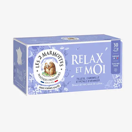 LES 2 MARMOTTES - Infusion Relax et Moi - tilleul, camomille et pétales d’oranger 30 sachets