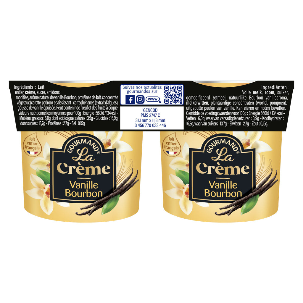 MAMIE NOVA Crème Gourmande Vanille Bourbon 2x150g