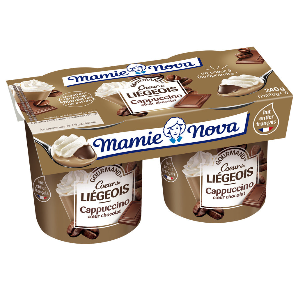 Mamie Nova Liegeois Gourmand Cappuccino Chocolat 2x120g