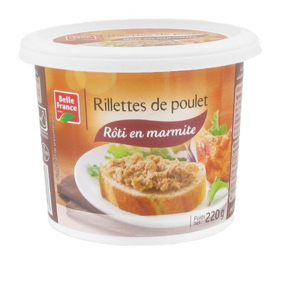 Rilettes de Poulet Roti - Rôti et Marmite -220g- BELLE FRANCE  