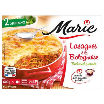 Lasagna with Bolognese sauce and béchamel sauce MARIE 600G
