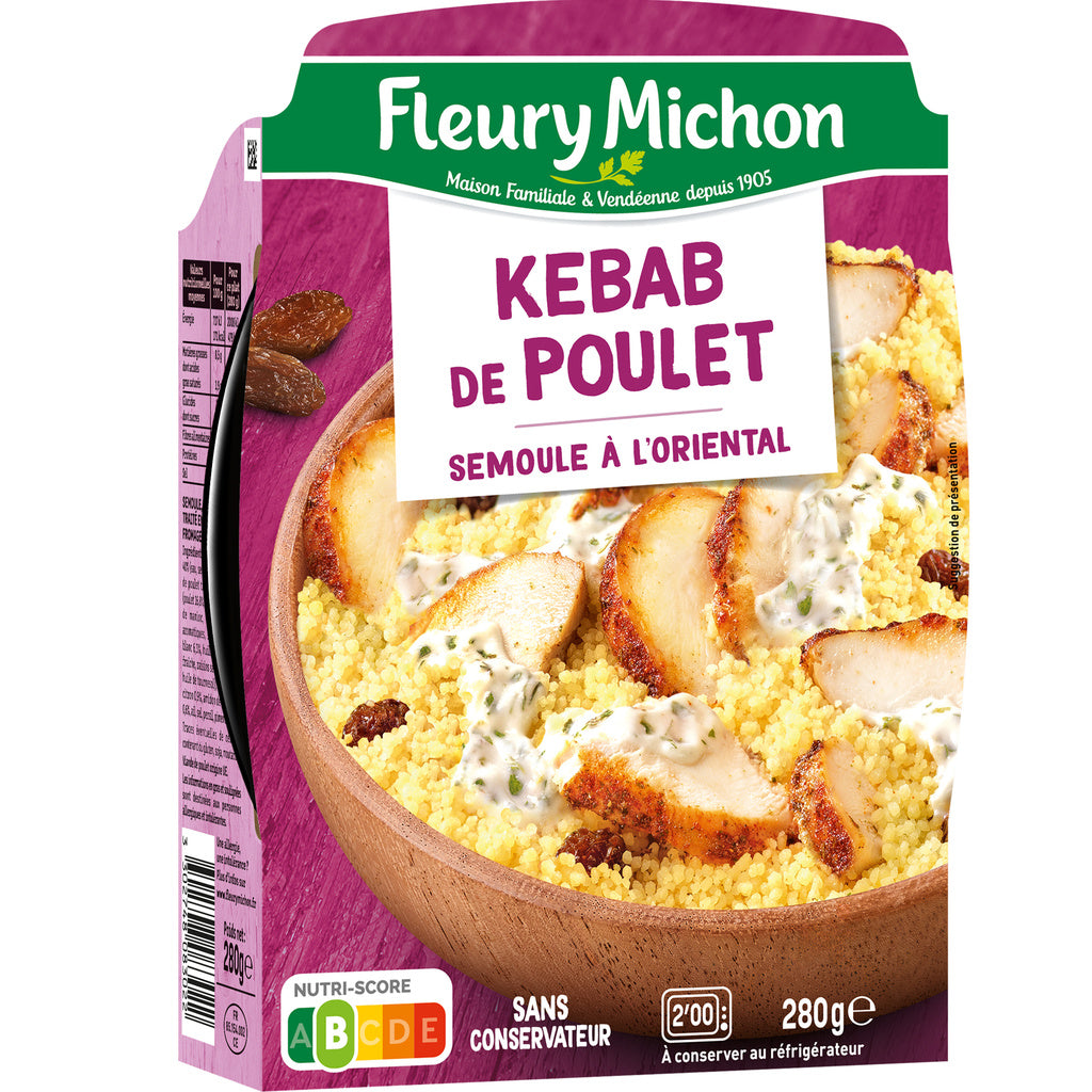 Kebab de Poulet, Semoule à l'Orientale 280g