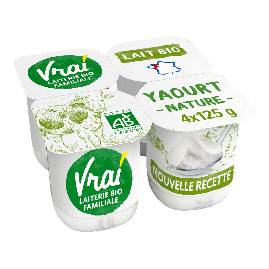 YAOURT NATURE BIO 4X125G VRAI