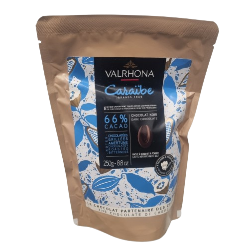 VALRHONA Sachet de fèves chocolat noir Caraïbe 66% - 250gr