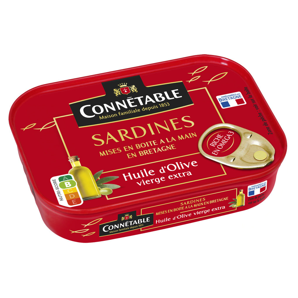 SARDINES À L'HUILE D'OLIVE VIERGE EXTRA 115G CONNÉTABLE