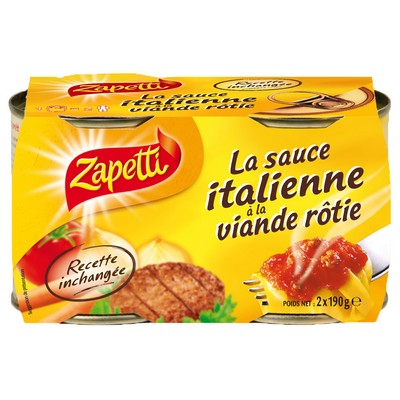 Sauce Italienne et Viande Rôtie -2x 190g- ZAPETTI  