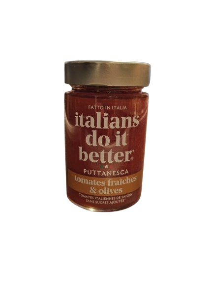 Sauce Puttanesca Tomates Fraîches et Olives Entières IDIB